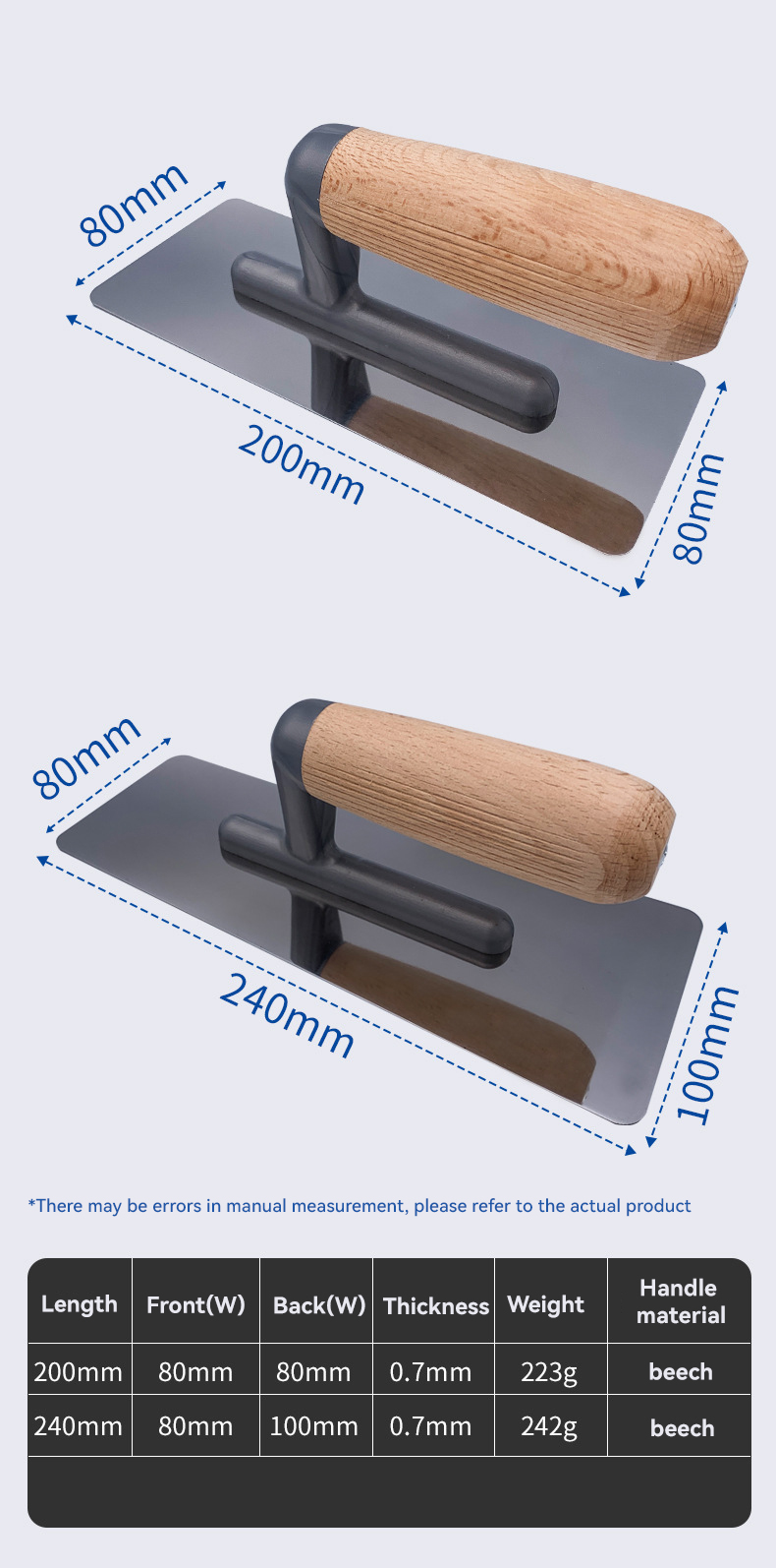 Поддержка настройки 8 дюймов длины лезвия деревянная ручка нержавеющая сталь штукатурка трофея