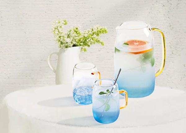 Large Capacity Cold Water Carafe Pot Blue Color With Silicone Cap Wear Resistance