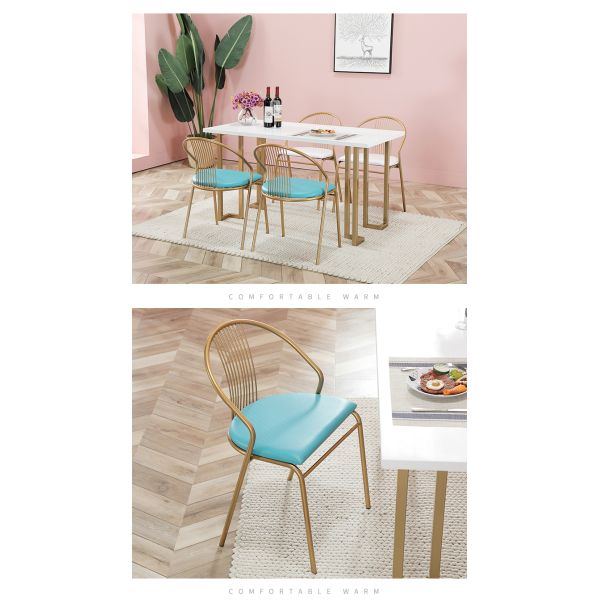 Eco Friendly Metal Frame Leather Dining Chair For Restaurant / Hotel / Home
