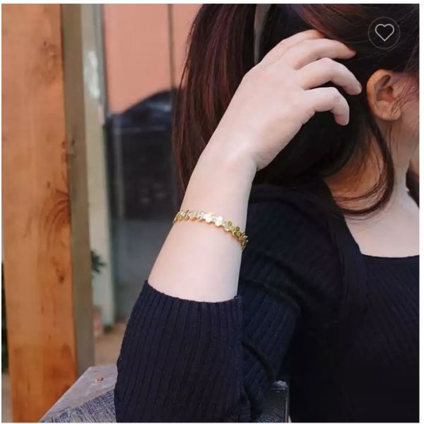 Bee My Honey Series 18k Gold Rhinestones Bangle Stainless Steel Clasp Bracelet