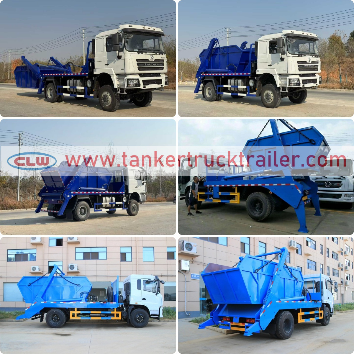Shacman 4x2 8Ton 10cbm Skip Loader Truck Garbage Truck for Municipal Cleaning Service