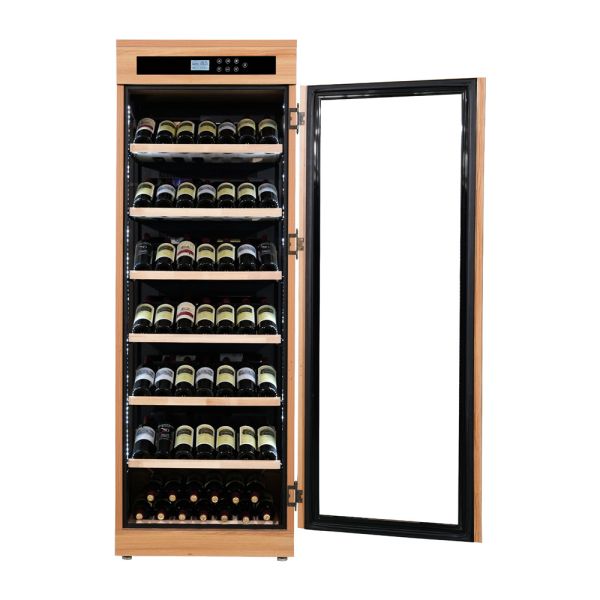 Sleek Design Solid Wood Frame Kitchen Wine Cooler with 60 Bottle Capacity