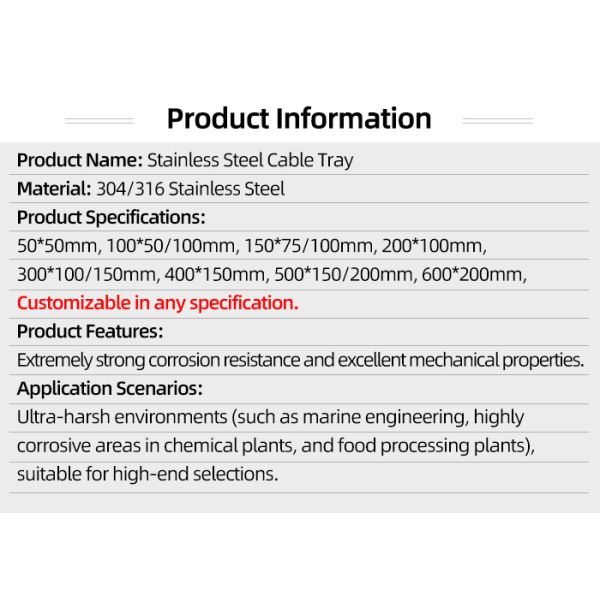 Stainless Steel Wire Basket Cable Tray 50mm-600mm Width