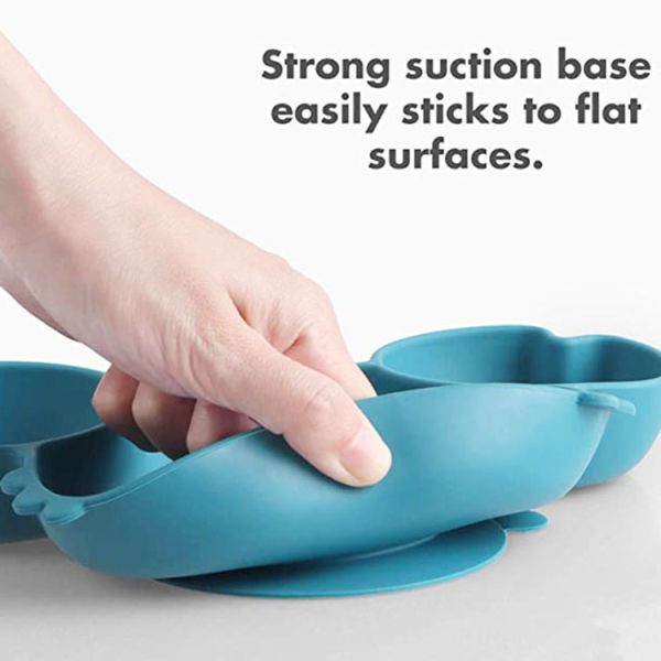 Crab Shape Silicone Suction Bowl Divided Eco Friendly Food Grade For Babies