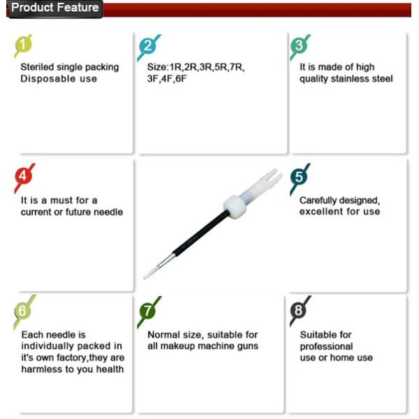 Stainless Steel Disposable Permanent Makeup Tattoo Card Needles for Mosaic Machine