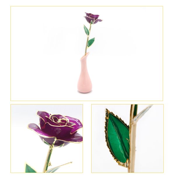 24k Gold Rose Gold Plated Rose With High Quality Gift Box Forever Gold Rose for Christmas Valentine's Day  Gift