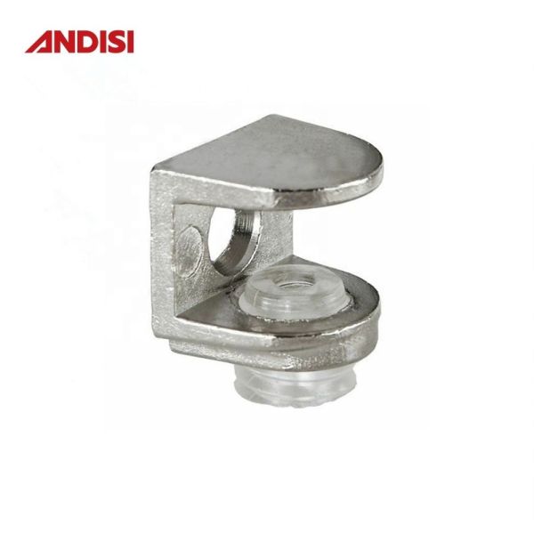 Adjustable Shelf Holder Mini Zinc Alloy Glass Clamp Shelf Support for Glass Shelf Bracket