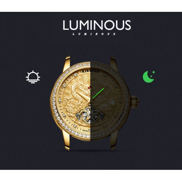 KINYUED watches men wrist Automatic Mechanical Movement stainless steel band custom logo