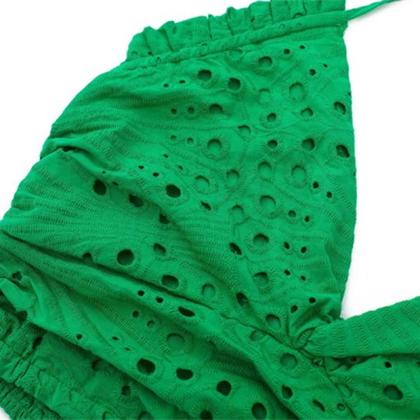 Halter вышивки верхних частей танка Strappy женщин безрукавный пефорированный сексуальный Backless