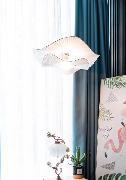 Nordic Cream Style Fabric Led Pendant Lights For Living Room Bedroom Bar Flower Pendant Lamp(WH-AP-590)