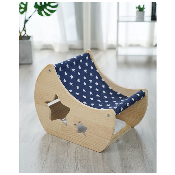 Transform Your Cattery with this Wood Cat Cradle Bed and Sisal Scratch Posts