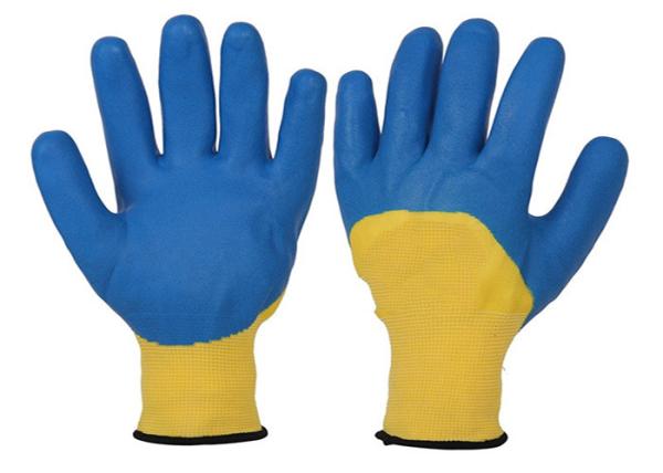 Flexible Latex Coated Work Gloves 3 / 4 Dipped Crinkle OEM Service