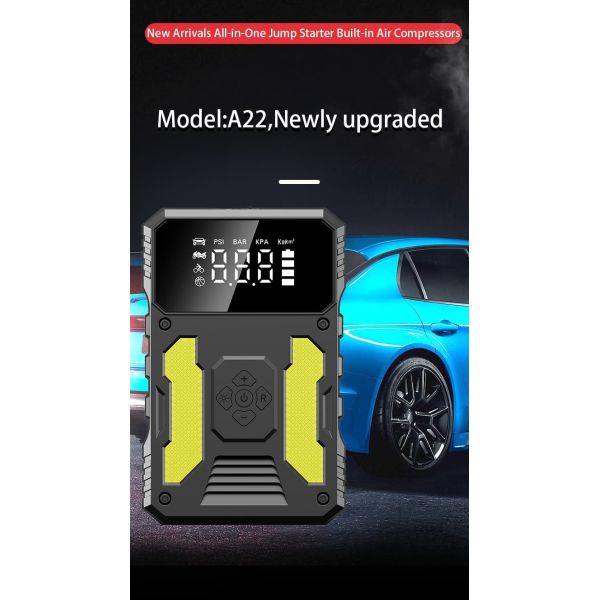 3000A Portable Car Jump Starter with Air Compressor 150 PSI Tire Inflator