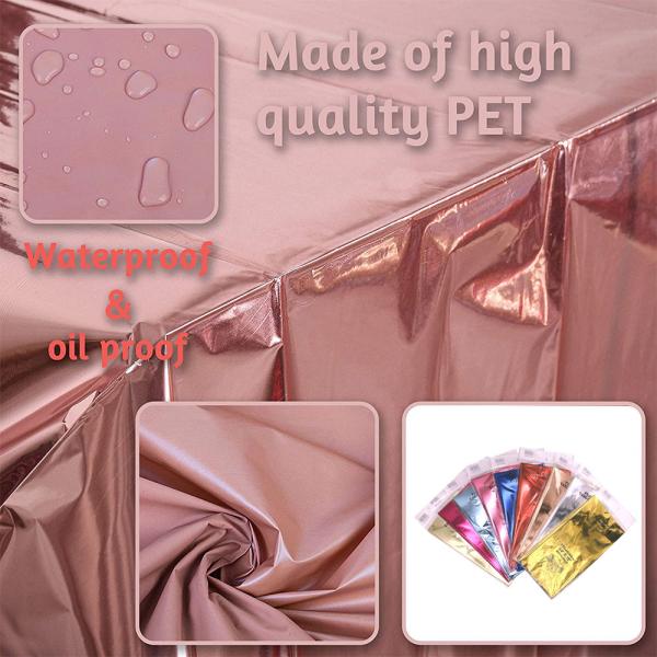 Waterproof PET Pink 54 x 108 inches Printed Tablecloth  Aluminum Foil