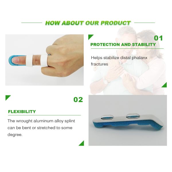 Aluminium alloy white and blue finger splint supplier in China