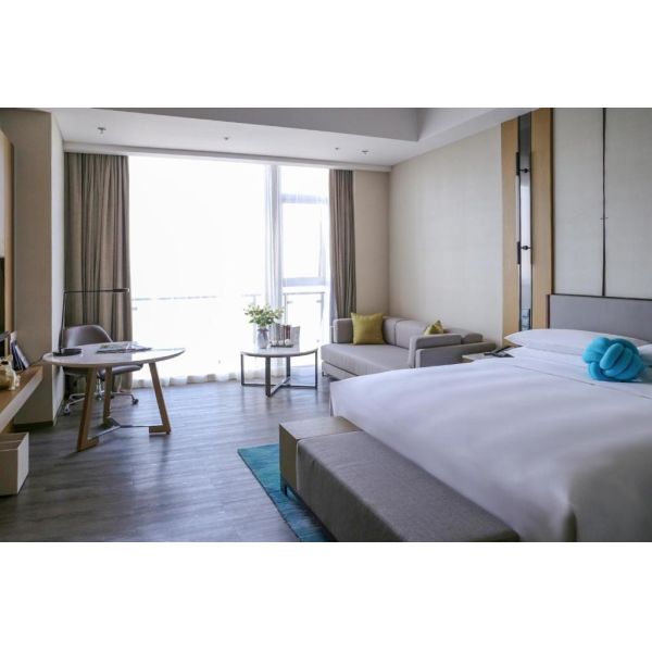 Стены вида изголовья драпирования PU дизайна группы гостиницы Marriott панель ТВ кожаной деревянная