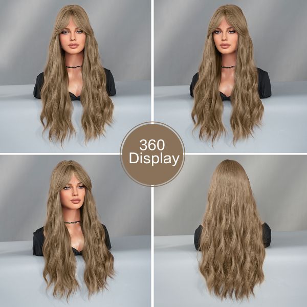 Fashion Long Body Wave Hair Blonde Synthetic Wigs For Women