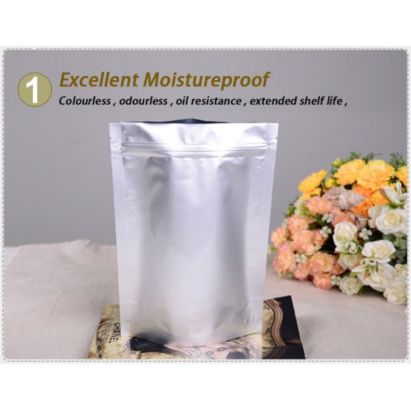Print Customized Aluminum Foil Packaging Bags Stand Up Pouches With Zipper