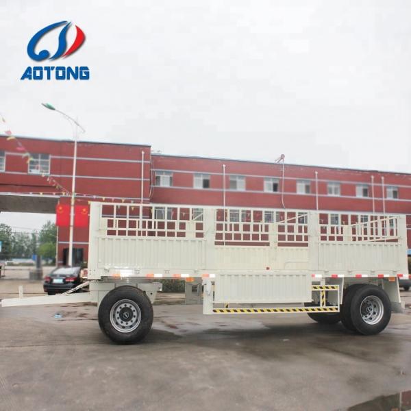 Buyer's Request 2 Axle 20Tons Draw Bar Full Mesh Tipping Trailer Cargo Fence Trailer