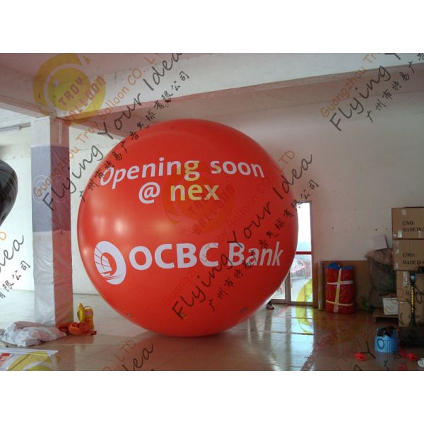 Bespoke Helium Inflatable Advertising Balloon , 0.18mm PVC Sealed Inflatable Sphere