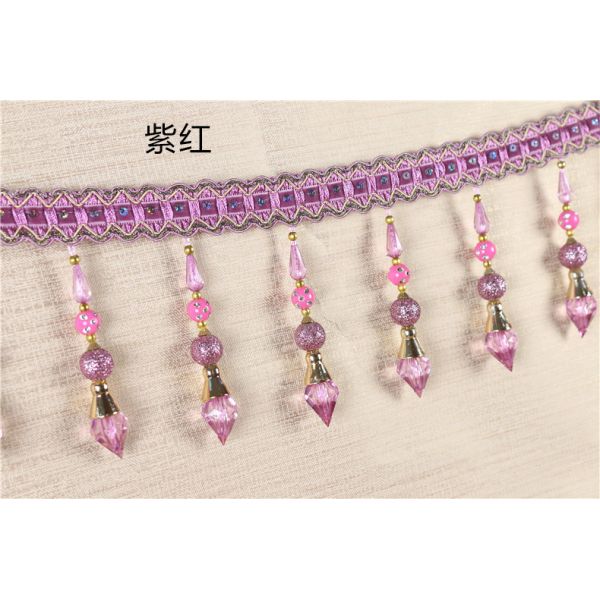 Handmade fashionable chain beads lace tassels fringes for curtain/sofa/pillow decoration