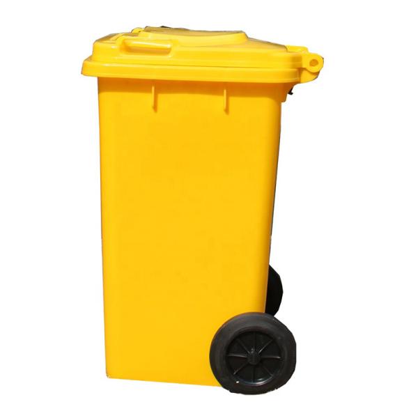 Green HDPE Plastic Wheel Dustbin 100L 120L Outdoor Plastic Dustbin