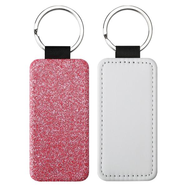 Personalized Sparkle Leather Pendant Key Chain For Sublimation Printing