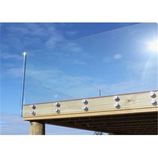 Simple Design Tempered Glass Pool Fence Panels , Glass Handrail Systems For Decks