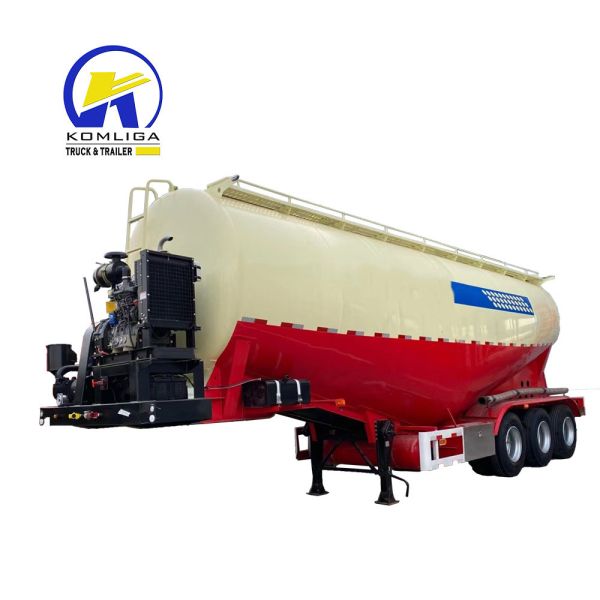 Steel 3 Axle Dry Bulk Mixer Power Silo Cement Trailer with 12m3/Minute Air Compressor