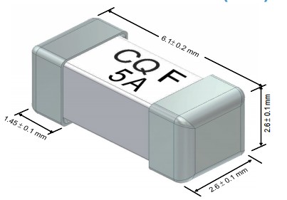 SEF 2410 Speed F 6.1x2.6x2.6mm Fast Acting Square Ceramic Cartridge Fuse Surface Mount Fuse 1A 65V 125V