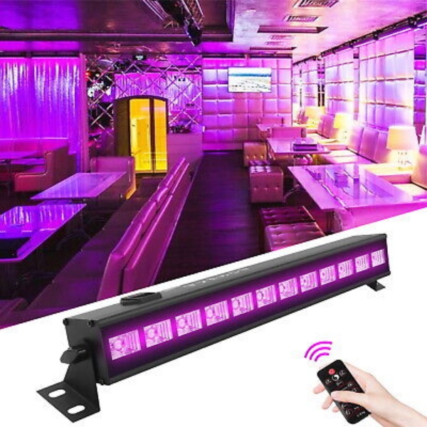 36W 12 LED Purple UV Stage Floor Wall UV Blacklight Bar Outdoor Indoor Uplight