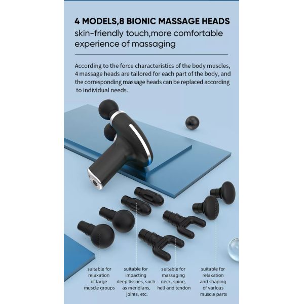 Пистолет для массажа мышц Ударный массажер для глубоких тканей Пистолет для спортсменов Обезболивающая терапия и релаксация