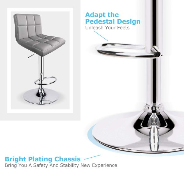Modern Design Home Bar Stool with Back and Adjustable Swivel in Customized Color