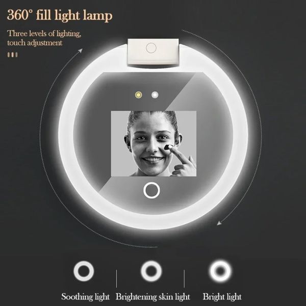 Sunscreen Testing Camera  2X Magnification Travel Makeup UV Mirror with Light(WH-MR-89)