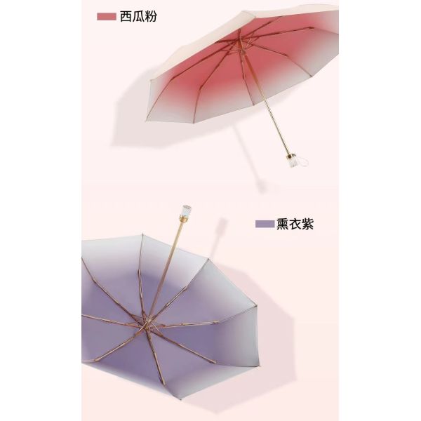 Metal Shaft Frame Custom Gradient Shade Umbrella Popular for Women All in 1 Function