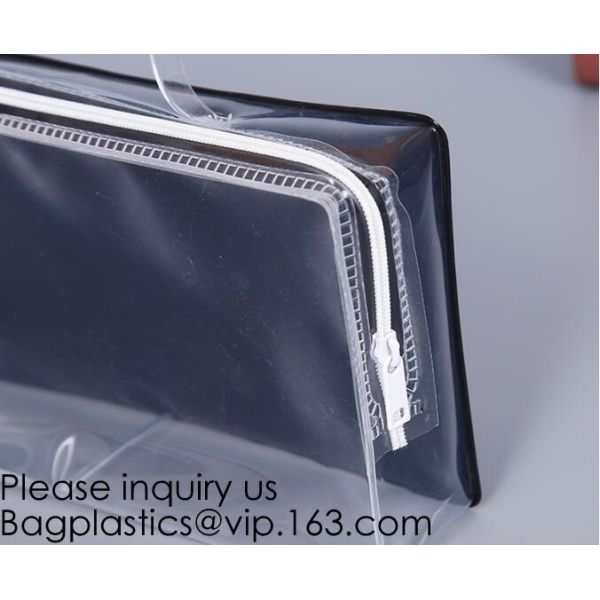 Makeup Bag Cosmetic Bag Travel Toiletry Bag Waterproof Makeup Zipper Portable Transparent Pouch Set - Black, bagease pac