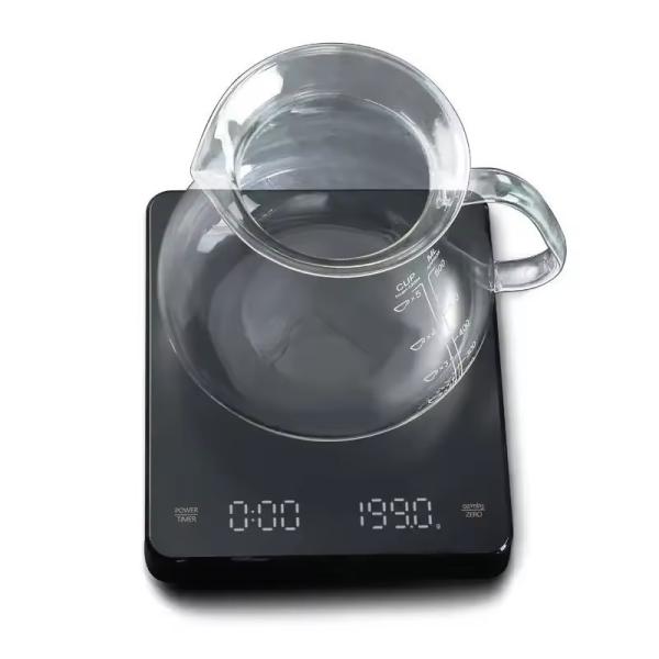 Recommandation de poids maximal de 3 kg Balance de café de cuisine avec minuterie et écran LCD numérique alimenté par batterie