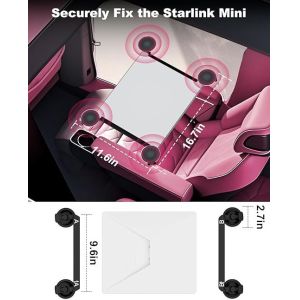 Heavy-Duty Suction Cup Car Mount for Starlink Mini, Secure Vehicle Roof Adapter Kit for Driving