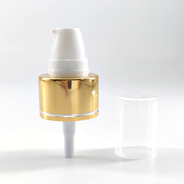 24mm 24/410 Golden Aluminum Collar Cream Pump For Serum Lotion Essential Oil
