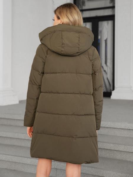 Outdoor Ladies Waterproof Puffer Jacket Brown Waterproof Padded Long Coat