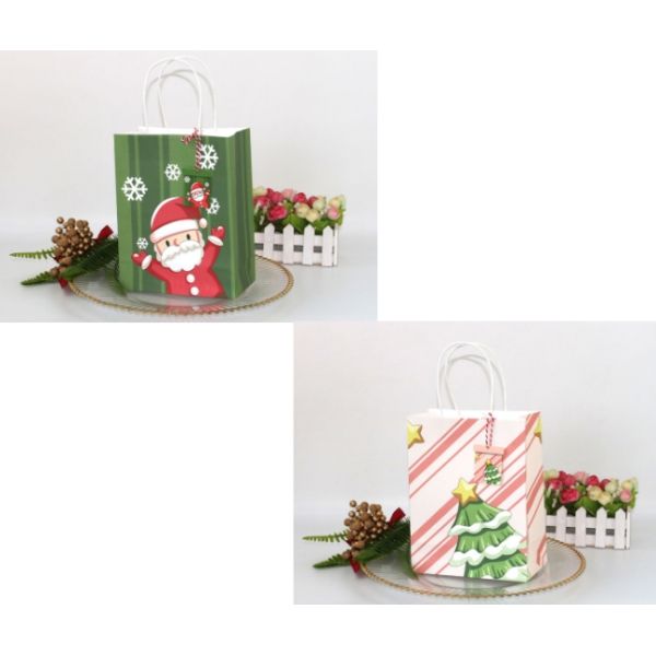 УЛЬТРАФИОЛЕТОВЫЕ печатая портативные сумки подарка рождества бумаги Kraft 18*9*23cm