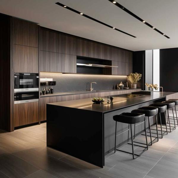 Custom Antique Design Wood Kitchen Cabinets Simple Minimalist Style with Counter Top Kitchen Furniture Project