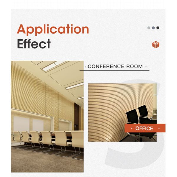 Древесные акустические панели с канавками Внутренний конференц-зал Деревянные стеновые панели Поглощение звука