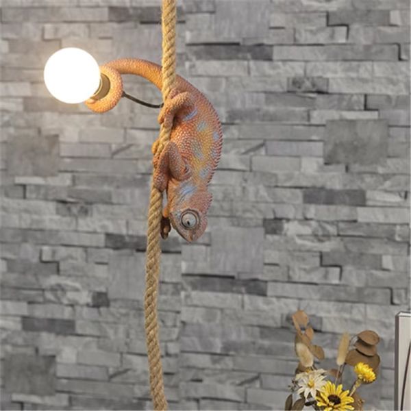 Retro pendant light Resin White color chameleon pendant Lamp Animal chandelier (WH-VP-299)