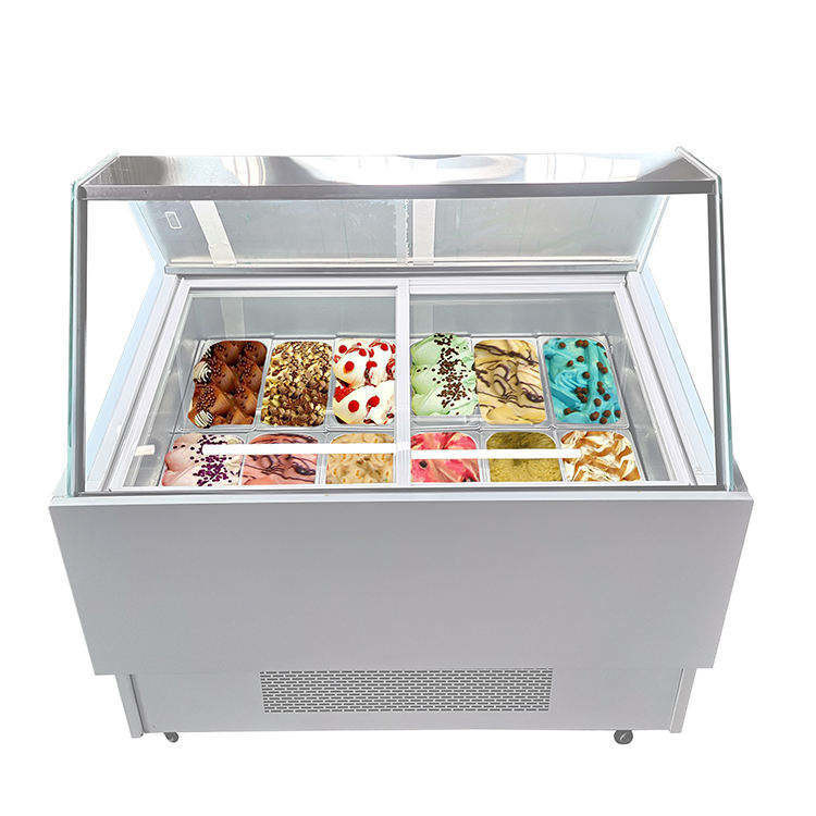 Wholesale Gelato Ice Cream Display / Ice Cream Showcase/Popsicle Display Freezer