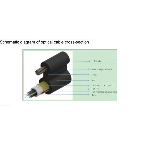 Чёрный PE волоконно-оптический кабель GYXFTC8Y 4/8/12 Ядра G652D Внешний одномодный FTTH кабель
