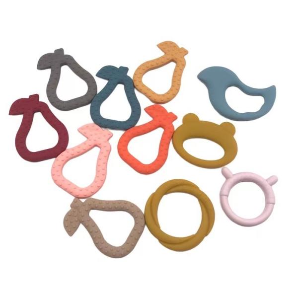 Custom Color Soft Silic Infant Pacifier At Night Pear Shape Infant Teether
