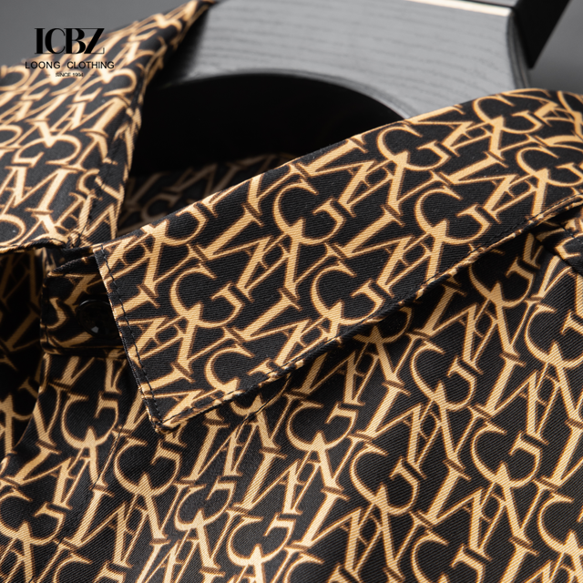 Осенняя неформальная мода длинные рукава на заказ Большая рубашка логотип печать для мужчин дизайнер