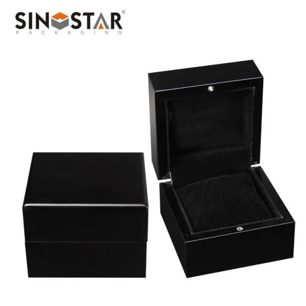 Wooden Watch Box with Soft Velvet Lining and Beig Color or White Velvet Inside Material
