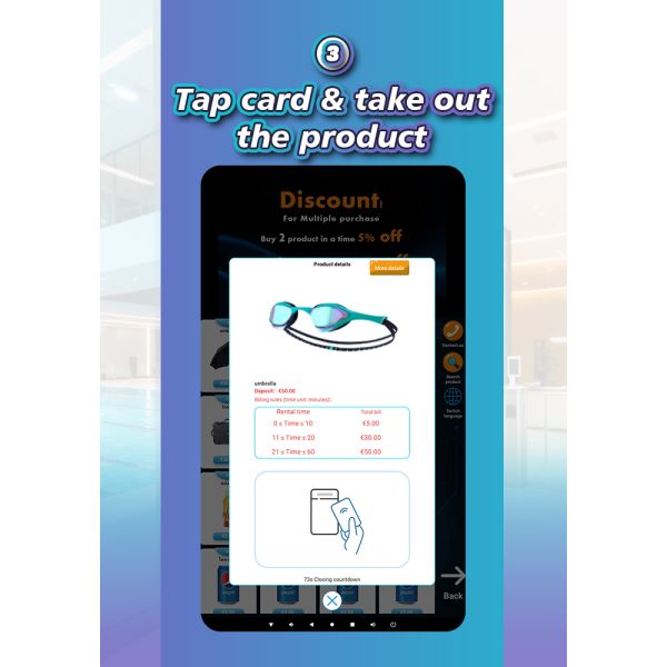 Smart Swimming Gear Locker Vending Machine for Pools & Aquatic Centers — Self-Service Rental & Retail for Goggles, Swim Caps